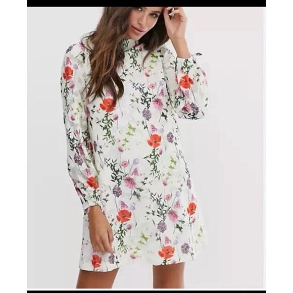 Ted Baker Imane Tunic Dress in Floral Print Hedgerow Size 3 Us Size 8 - Picture 1 of 9